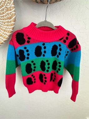 Vintage Popsicle Brand Kids Color Block Knit Sweater. Size 3T